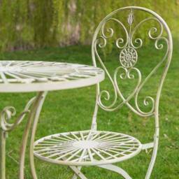 Ascalon Design Ltd Blaisdon Bistro Set - 3pc - L60 x W60 x H73 cm - Cream - thumbnail 2