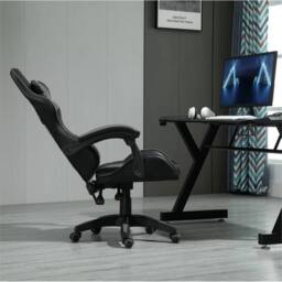 Nordara Grey Swivel Gaming Chair Faux Leather Home Office Sports Desk Tilt - Size: 140 cm x 100 cm - thumbnail 3