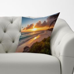 Warren Reed - Designer Sunrise On The Beach Cushions - Size: 60 cm x 60 cm - thumbnail 3