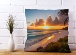 Warren Reed - Designer Sunrise On The Beach Cushions - Size: 60 cm x 60 cm - thumbnail 2