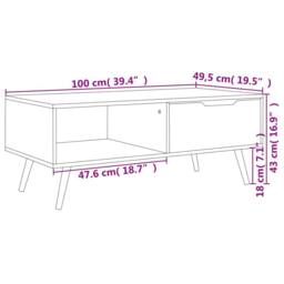 Berkfield Home Coffee Table Sonoma Oak 100x49.5x43 cm Engineered Wood in Light Brown - thumbnail 7