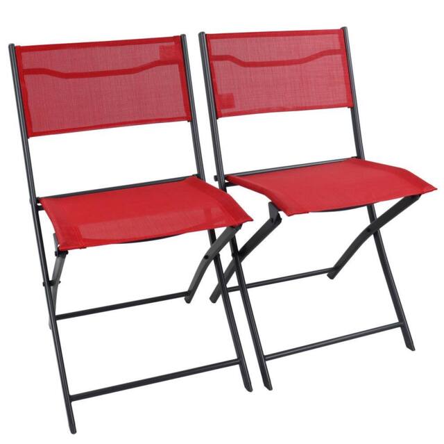 VCM 2-piece garden chair Folding chair Sumila in Red - image 1