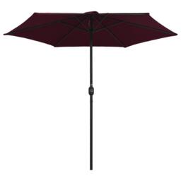 Berkfield Home Outdoor Parasol with Aluminium Pole 270x246 cm Bordeaux Red in Burgundy - thumbnail 1