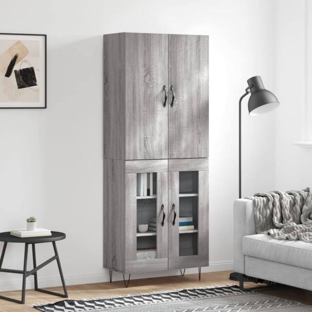 Berkfield Home Highboard Grey Sonoma 69.5x34x180 cm Engineered Wood - image 1