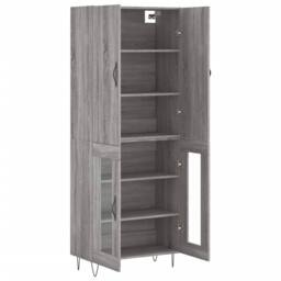 Berkfield Home Highboard Grey Sonoma 69.5x34x180 cm Engineered Wood - thumbnail 4