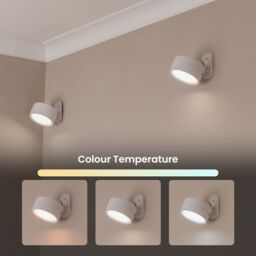 ValueLights Marshall Set of 2 Rechargeable Easy Fit 360 RGB Spotlight Light Fittings in White - thumbnail 3