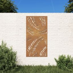 Berkfield Home Garden Wall Decoration 105x55 cm Corten Steel Leaf Design in Brown