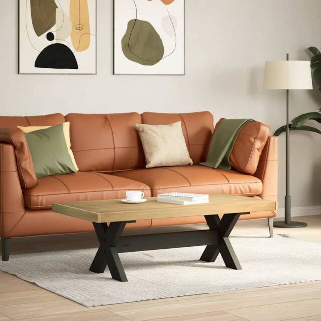 Berkfield Home Coffee Table NOAIN X-Shaped Legs 120x60x40 cm Solid Wood Pine in Brown - Size: 120 x 60 x 40 cm - image 1