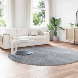 Berkfield Home Shaggy Rug High Pile NAVARRA Light Grey 240x240 cm Polyester - Size: Medium - thumbnail 3