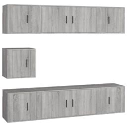 Berkfield Home 7 Piece TV Cabinet Set Grey Sonoma Engineered Wood - thumbnail 2