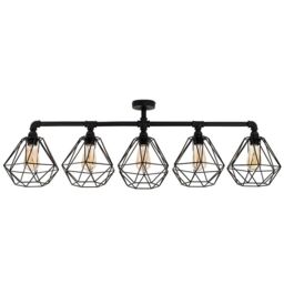 ValueLights Luiggi Black Ceiling Bar Light - thumbnail 1