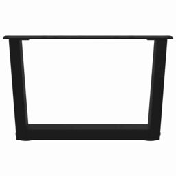 Berkfield Home Dining Table Legs V-Shape 2 pcs Black 60x(30-31.3) cm Steel - thumbnail 5