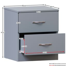 Home Discount Vida Designs Riano 3-Piece Set with 2-Drawer Bedside Chest & Wardrobe in Grey - thumbnail 5