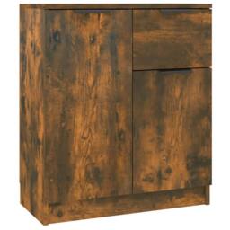 Berkfield Home Sideboard Smoked Oak 60x30x70 cm Engineered Wood in Brown - Size: 60 x 30 x 70 cm - thumbnail 1