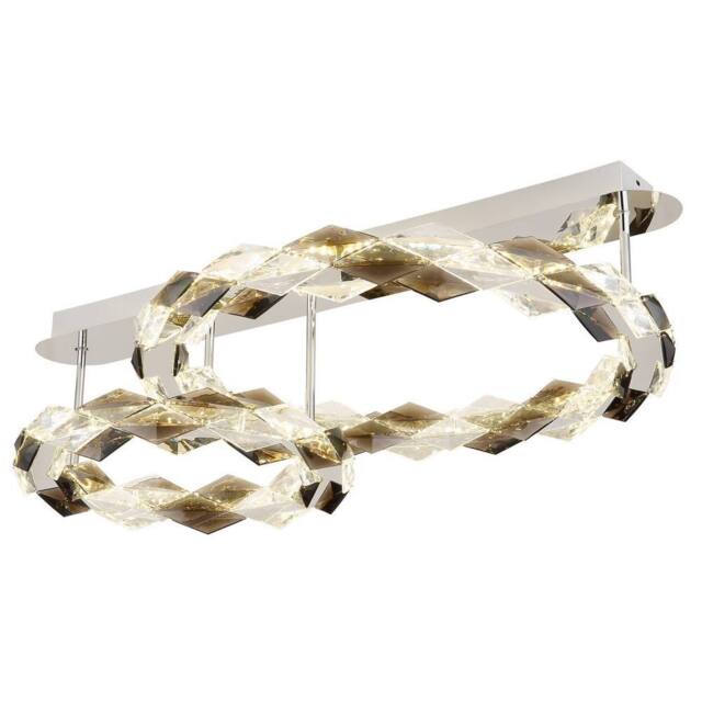 Netlighting Karilion Integrated LED Semi Flush Ceiling Light Chrome 2x LED 4000K in Grey - image 1
