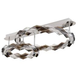Netlighting Karilion Integrated LED Semi Flush Ceiling Light Chrome 2x LED 4000K in Grey - thumbnail 2