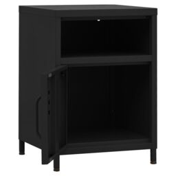 Berkfield Home Nightstands 2 pcs Black 35x35x51 cm Steel - Size: 35 x 35 x 51 cm - thumbnail 6