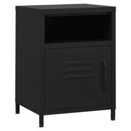 Berkfield Home Nightstands 2 pcs Black 35x35x51 cm Steel - Size: 35 x 35 x 51 cm - thumbnail 2