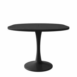 Merax Modern Extendable Round Dining Table 100-140cm Pedestal Kitchen Table in Black - thumbnail 8