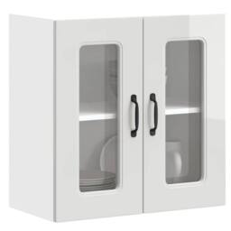 Berkfield Home Kitchen Wall Cabinet with Glass Door Kalmar High Gloss White Wood - thumbnail 2
