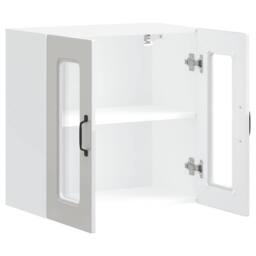 Berkfield Home Kitchen Wall Cabinet with Glass Door Kalmar High Gloss White Wood - thumbnail 6