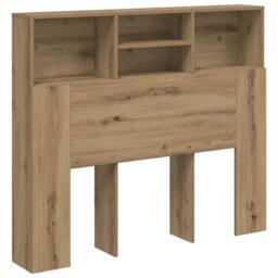 Berkfield Home Headboard Cabinet Artisian Oak 120x19x103.5 cm Engineered Wood in Brown - thumbnail 3