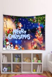 Living and Home 130x150cm Christmas Decorative Tapestry - Size: 130x150 cm - thumbnail 1