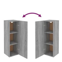 Berkfield Home TV Cabinet Grey Sonoma 30.5x30x90 cm Engineered Wood - thumbnail 6