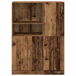 Berkfield Home 2 Piece Kitchen Cabinet Set Old Wood Engineered Wood in Brown - thumbnail 5