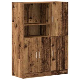 Berkfield Home 2 Piece Kitchen Cabinet Set Old Wood Engineered Wood in Brown - thumbnail 2