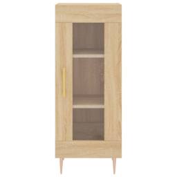 Berkfield Home Highboard Sonoma Oak 34.5x34x180 cm Engineered Wood in Light Tan - thumbnail 8