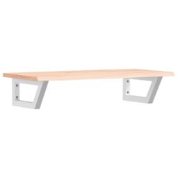 Berkfield Home Basin Shelf Wall Mounted Steel & Solid Wood Oak in Brown - thumbnail 2