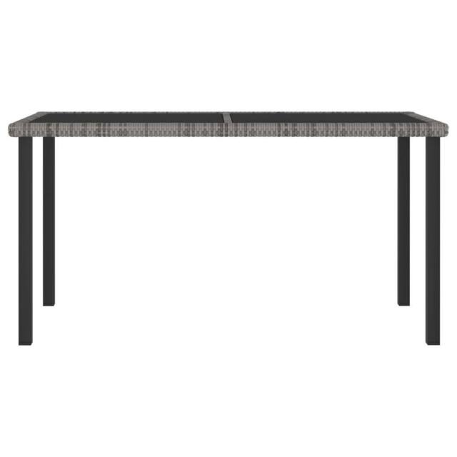 Berkfield Home Garden Dining Table Grey 140x70x73 cm Poly Rattan - Size: 140 x 70 x 73 cm - image 1