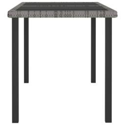 Berkfield Home Garden Dining Table Grey 140x70x73 cm Poly Rattan - Size: 140 x 70 x 73 cm - thumbnail 3