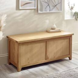 Cheshire Premium Langham Storage Bench in Oak in Natural - thumbnail 5