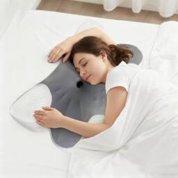 Lavio Ergonomic Cervical Memory Foam Pillow Neck Pain Relief Cool Breathable in Grey - thumbnail 3
