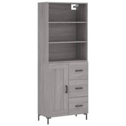 Berkfield Home Highboard Grey Sonoma 69.5x34x180 cm Engineered Wood - thumbnail 3