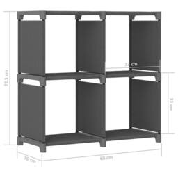 Berkfield Home Modern 4-Cube Display Shelf Grey 69x30x72.5 cm Fabric - thumbnail 8
