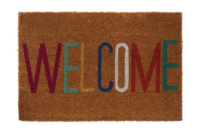 Orsina Welcome Multicolour Coir Doormat in Natural - Size: 100 cm diameter - image 1