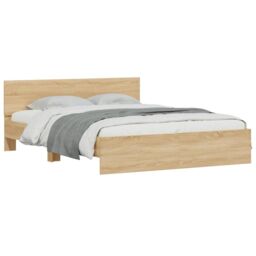 Berkfield Home Bed Frame without Mattress Sonoma Oak 150x200 cm King Size in Brown - thumbnail 3