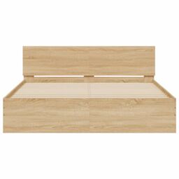 Berkfield Home Bed Frame without Mattress Sonoma Oak 150x200 cm King Size in Brown - thumbnail 5