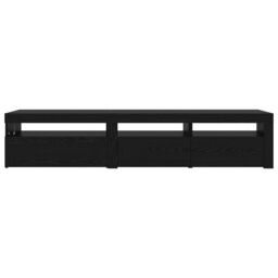 Berkfield Home TV Cabinets 2 pcs with LED Lights Black Oak Engineered Wood - thumbnail 9