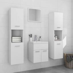 Berkfield Home Bathroom Furniture Set White Engineered Wood - thumbnail 2