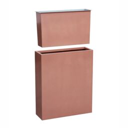 Primrose Zinc Galvanised Copper Tall Trough Planter with Insert - thumbnail 3