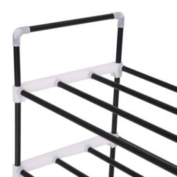 Berkfield Home Shoe Rack with 4 Shelves Metal & Plastic Black - thumbnail 4