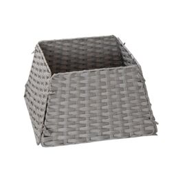 Samuel Alexander Foldable Rattan Christmas Tree Skirt in Grey - thumbnail 1