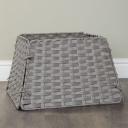 Samuel Alexander Foldable Rattan Christmas Tree Skirt in Grey - thumbnail 6