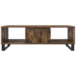 Berkfield Home Coffee Table Smoked Oak 104x60x35 cm Engineered Wood in Brown - Size: 104 x 60 x 35 cm - thumbnail 5