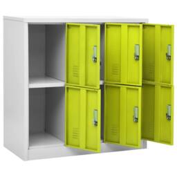 Berkfield Home Locker Cabinets 5 pcs Light Grey & Green 90x45x92.5 cm Steel - thumbnail 6