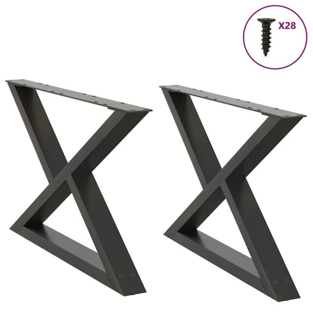 Berkfield Home Coffee Table Legs 2 pcs Anthracite 70x(42-43.3) cm Steel - image 1